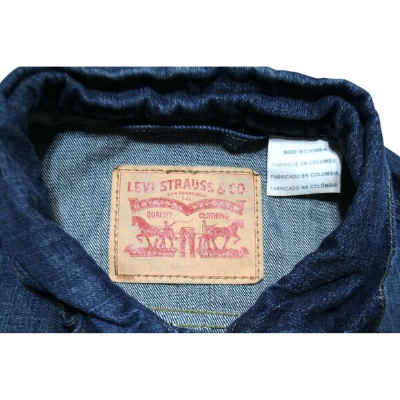 Levis S40116 Trucker Denim Jacket XL Dark Wash Classic Americana Jean Jacket - Picture 5 of 10